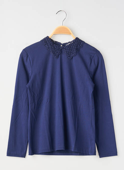 T-shirt fermeture boutonnée au dos manches longues bleu MINI MIGNON fille