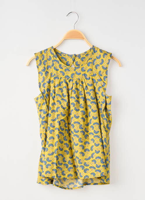 Blouse coupe évasée sans manche jaune MINI MIGNON fille