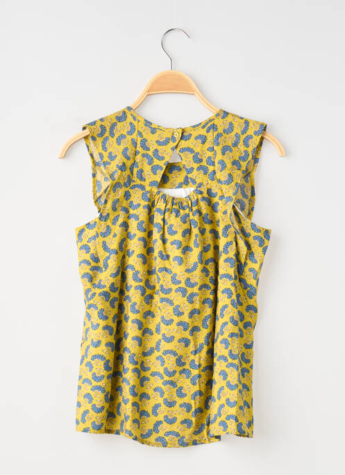 Blouse coupe évasée sans manche jaune MINI MIGNON fille
