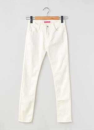 Pantalon slim tissage enduit taille ajustable beige TON TIN fille