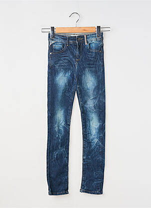Jeans skinny stretch taille ajustable bleu TONY BOY fille