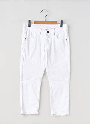Jeans coupe slim stretch taille ajustable blanc LES FILLETTES DE PARIS fille