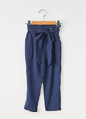 Pantalon droit coupe carotte taille élastique bleu PM LOVING fille