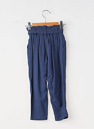 Pantalon droit coupe carotte taille élastique bleu PM LOVING fille