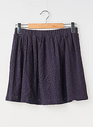 Jupe mi-longue tissage popeline bleu MINI MIGNON fille