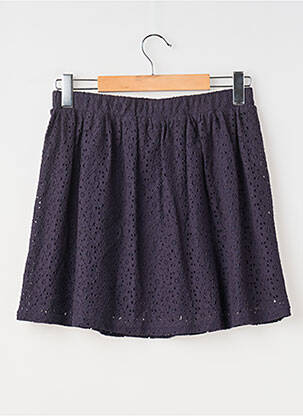 Jupe mi-longue tissage popeline bleu MINI MIGNON fille