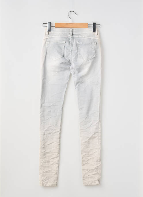Jeans skinny stretch taille ajustable gris G66 fille