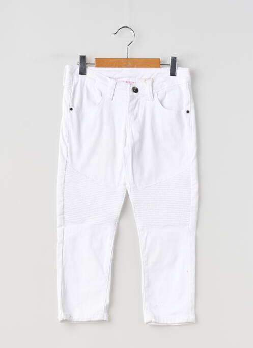 Jeans coupe slim stretch taille ajustable blanc LES FILLETTES DE PARIS fille