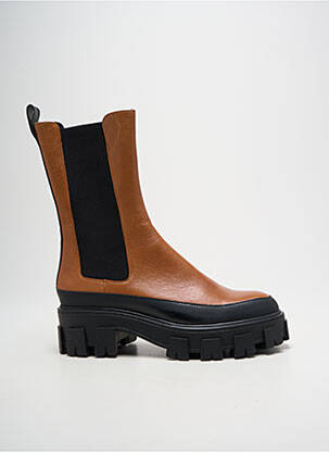 Bottines/boots tissage satiné talon de 4 à 6cm marron BILLIBI femme