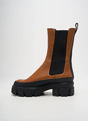 Bottines/boots tissage satiné talon de 4 à 6cm marron BILLIBI femme