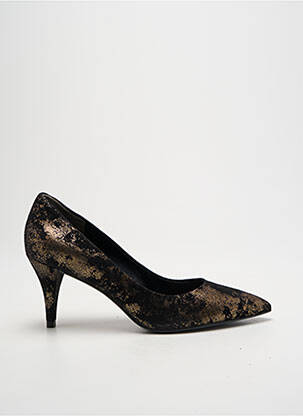 Escarpins tissage satiné talon de 4 à 6cm noir WHAT FOR femme
