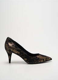 Escarpins tissage satiné talon de 4 à 6cm noir WHAT FOR femme