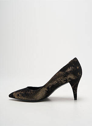 Escarpins tissage satiné talon de 4 à 6cm noir WHAT FOR femme
