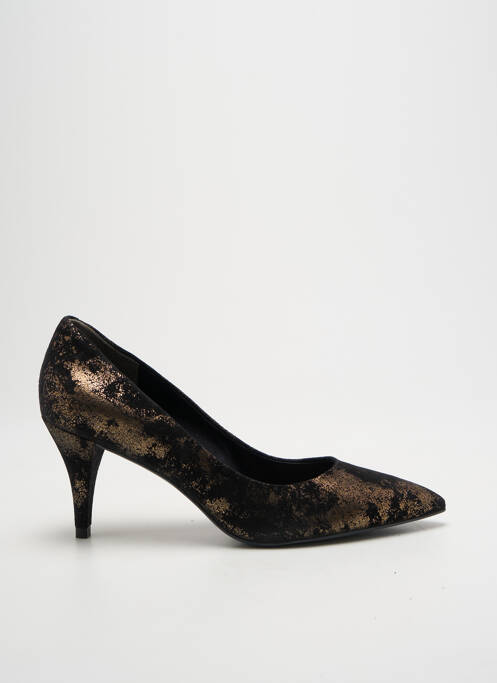 Escarpins tissage satiné talon de 4 à 6cm noir WHAT FOR femme