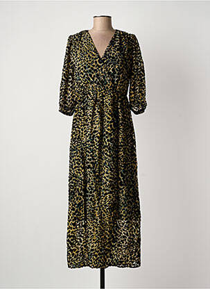 Robe longue coupe cintrée manches 3/4 noir SEE U SOON femme