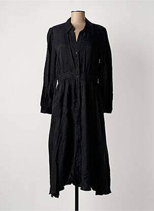 Robe mi-longue manches longues manches longues noir SEE U SOON femme
