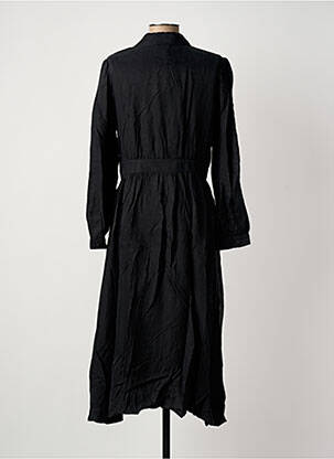 Robe mi-longue manches longues manches longues noir SEE U SOON femme