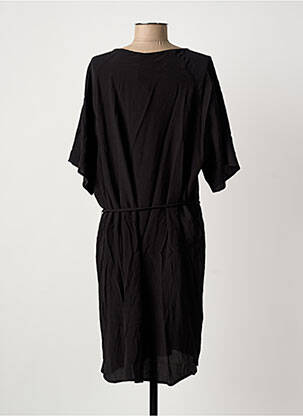 Robe mi-longue manches 3/4 manches 3/4 noir ICHI femme
