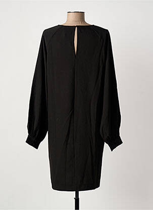 Robe mi-longue manches longues manches longues noir ICHI femme