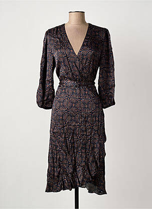 Robe mi-longue manches 3/4 manches 3/4 bleu SUMMUM femme