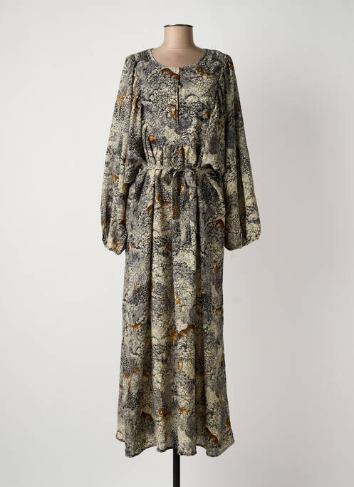 Robe longue manches longues manches longues noir SUMMUM femme