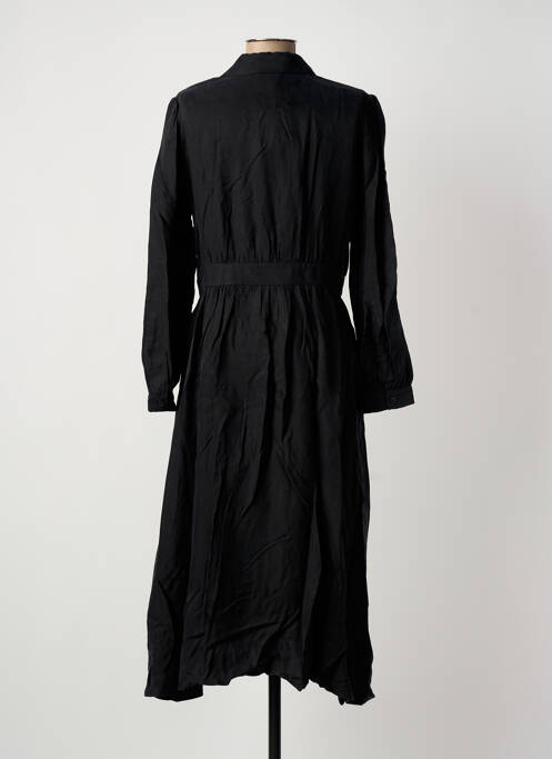 Robe mi-longue manches longues manches longues noir SEE U SOON femme