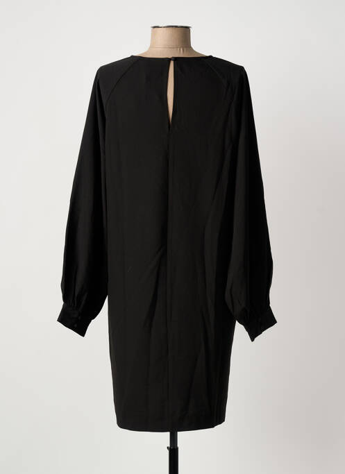 Robe mi-longue manches longues manches longues noir ICHI femme