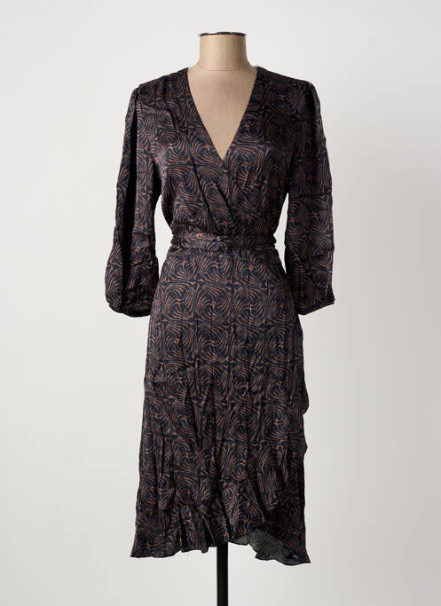 Robe mi-longue manches 3/4 manches 3/4 bleu SUMMUM femme