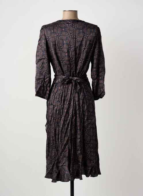 Robe mi-longue manches 3/4 manches 3/4 bleu SUMMUM femme