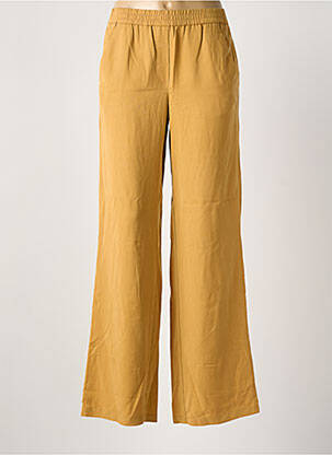 Pantalon droit tissage popeline taille normale marron SUMMUM femme