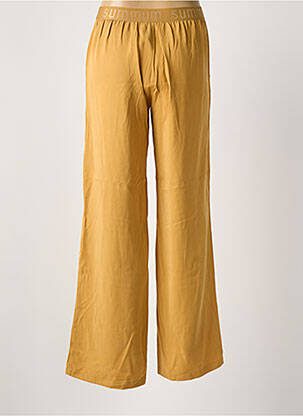 Pantalon droit tissage popeline taille normale marron SUMMUM femme