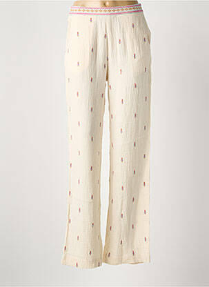 Pantalon droit taille élastique taille normale beige MKT STUDIO femme