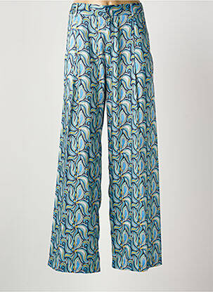Pantalon large tissage popeline taille normale bleu MALIPARMI femme
