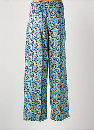 Pantalon large tissage popeline taille normale bleu MALIPARMI femme