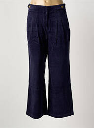 Pantalon large fermeture zippée sous rabat avec crochet taille normale bleu SEE U SOON femme