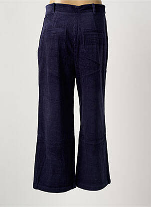Pantalon large fermeture zippée sous rabat avec crochet taille normale bleu SEE U SOON femme