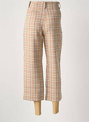 Pantalon 7/8 fermeture zippée sous rabat avec crochet taille normale beige SEE U SOON femme