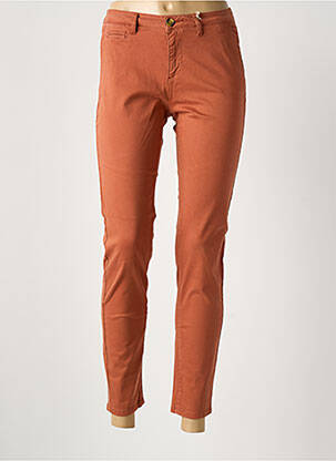 Pantalon slim tissage popeline taille normale orange LABDIP femme