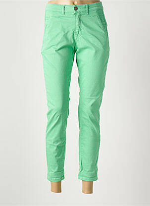 Pantalon chino tissage popeline taille normale vert SUMMUM femme