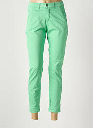 Pantalon chino tissage popeline taille normale vert SUMMUM femme