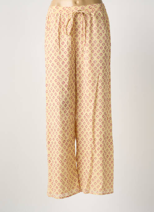 Pantalon large tissage crêpe taille normale beige MAISON HOTEL femme