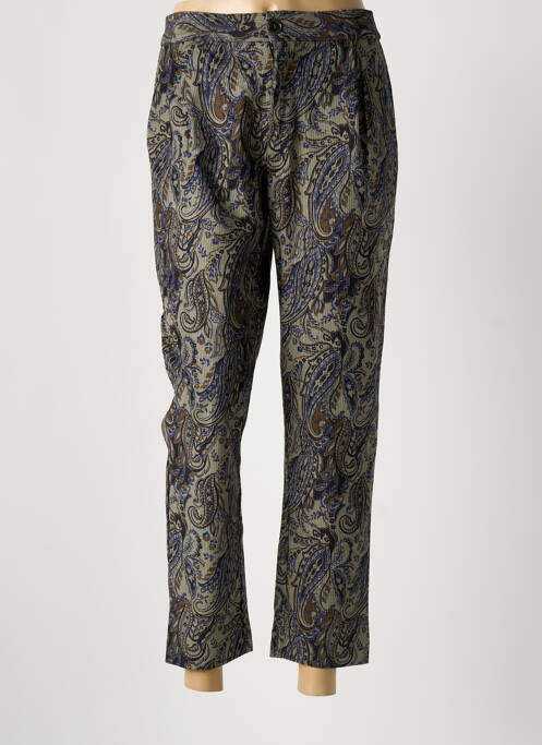 Pantalon 7/8 fermeture zippée sous rabat boutonné taille normale vert SEE U SOON femme