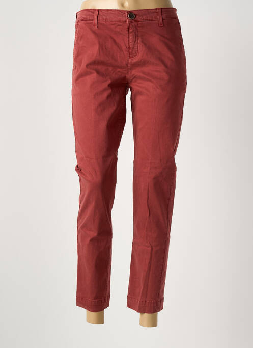 Pantalon chino tissage popeline taille normale rouge MKT STUDIO femme