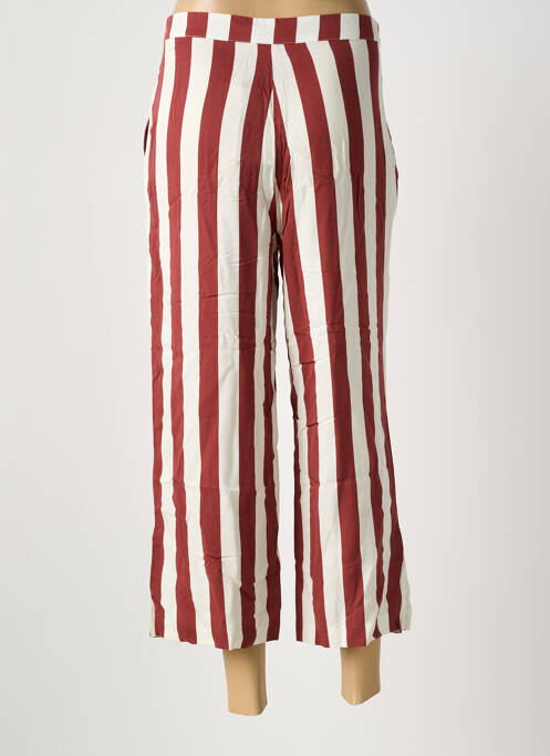 Pantalon 7/8 tissage popeline taille normale rouge ICHI femme