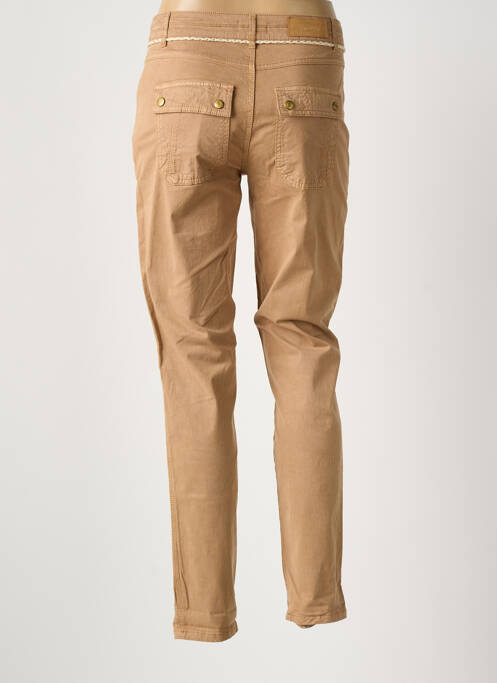 Pantalon slim tissage popeline taille normale marron SUMMUM femme
