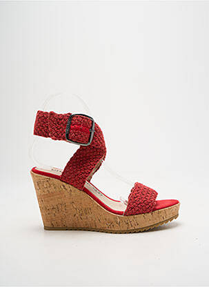 Sandales/nu pieds talon compensé talon de 7 à 9cm rouge CHATTAWAK femme