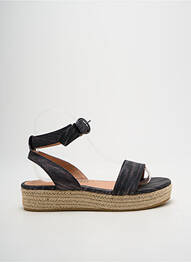 Espadrilles tissage satiné talon de 4 à 6cm noir CHATTAWAK femme