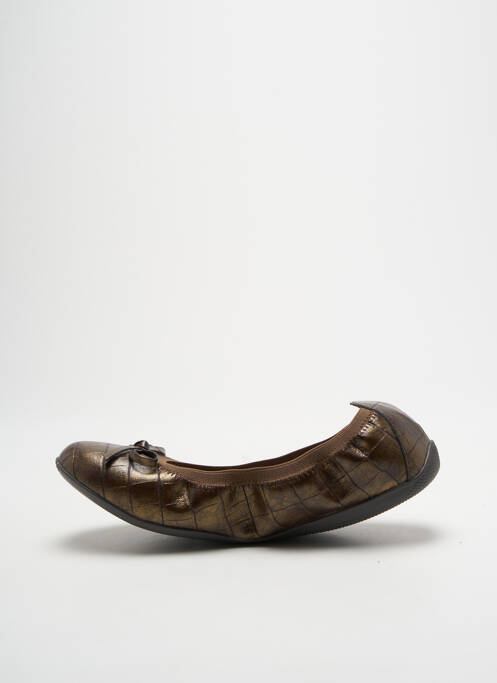 Ballerines tissage satiné talon plat jusqu'à 3cm marron CHATTAWAK femme