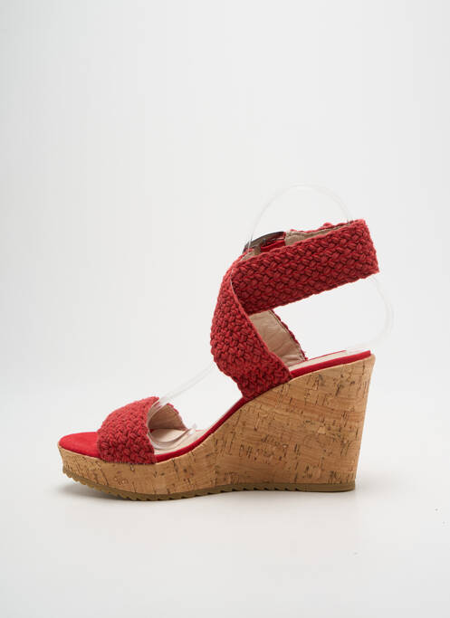 Sandales/nu pieds talon compensé talon de 7 à 9cm rouge CHATTAWAK femme