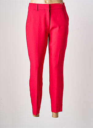 Pantalon droit fermeture zippée sous rabat avec crochet rouge ONLY femme